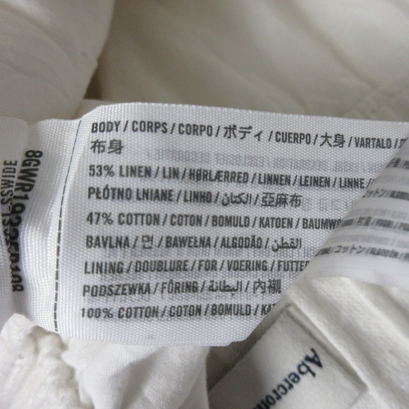 Abercrombie & Fitch Womens Wide Leg Linen Blend Pants White Size S Coastal - Picture 12 of 14